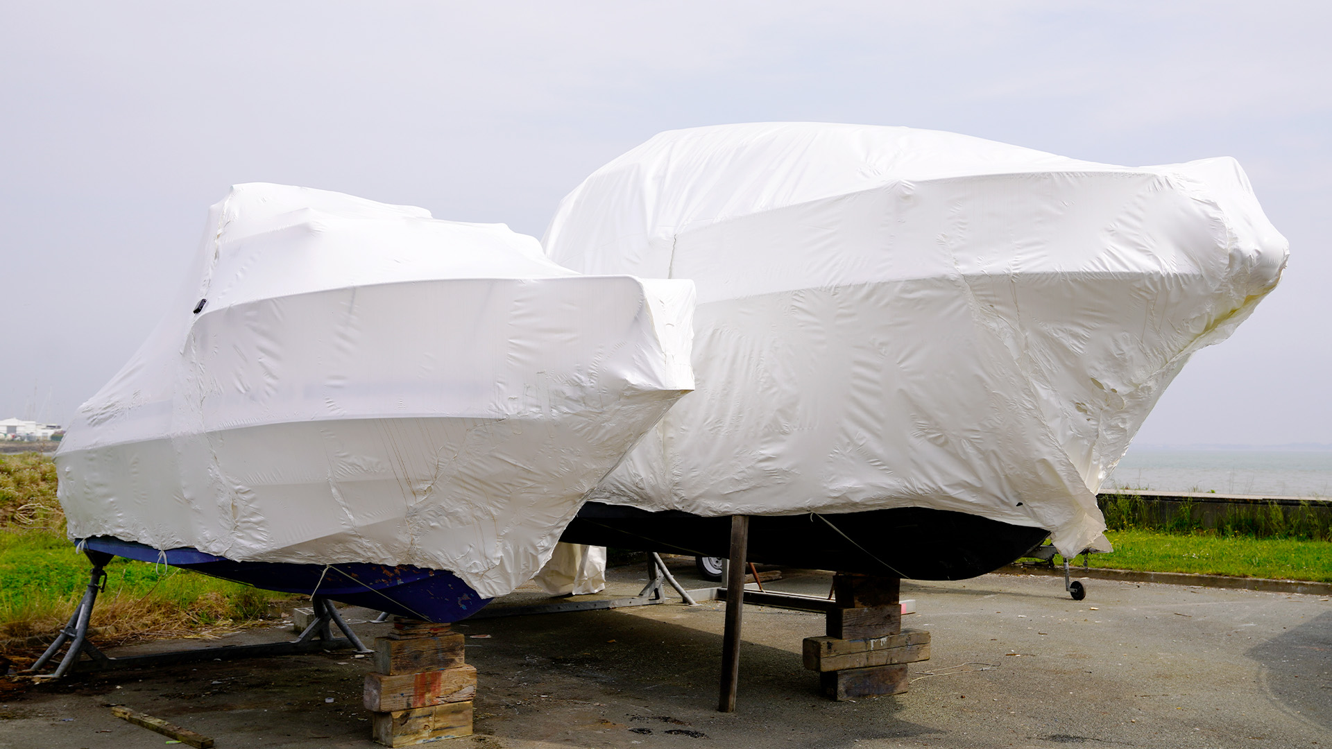 Foil wrapped boats.